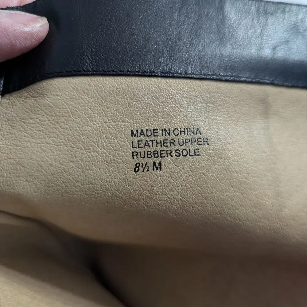 👢 Michael Kors Black Leather Knee High Boots Women’s 8.5M – Pointed Toe - Picture 5 of 10